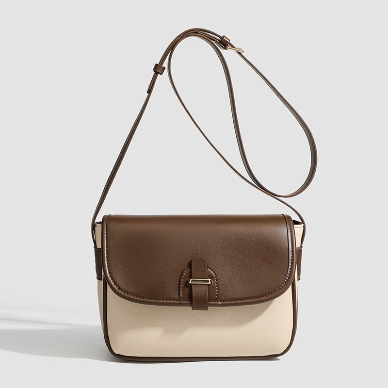 Trendy Retro Contrasting Color Saddle Bag, Versatile And Simple, Niche One-Shoulder Cross-Body Armpit Small Square Bag, Women'S Bag, - Image 2