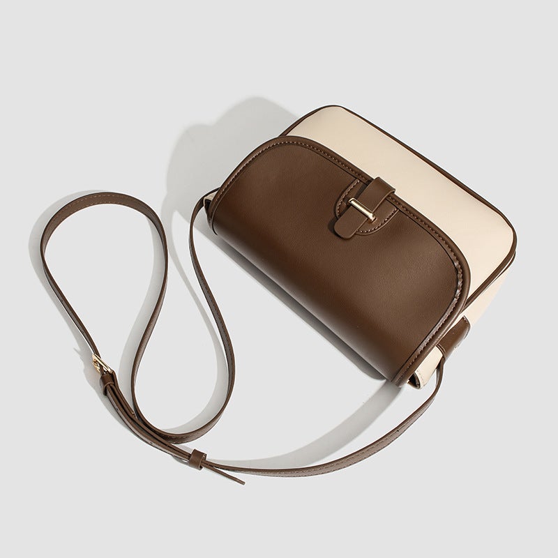 Trendy Retro Contrasting Color Saddle Bag, Versatile And Simple, Niche One-Shoulder Cross-Body Armpit Small Square Bag, Women'S Bag, - Image 5