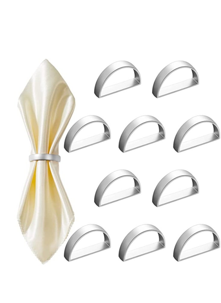 Tanyaz - Napkin Rings,10Pcs Stainless Steel Napkin Rings Metal Napkin Ring Holders Modern Ring Holder Serviette Buckles Metallic Adornment for Table Settings, Weddings, Dinner Parties, Wedding - Image 1