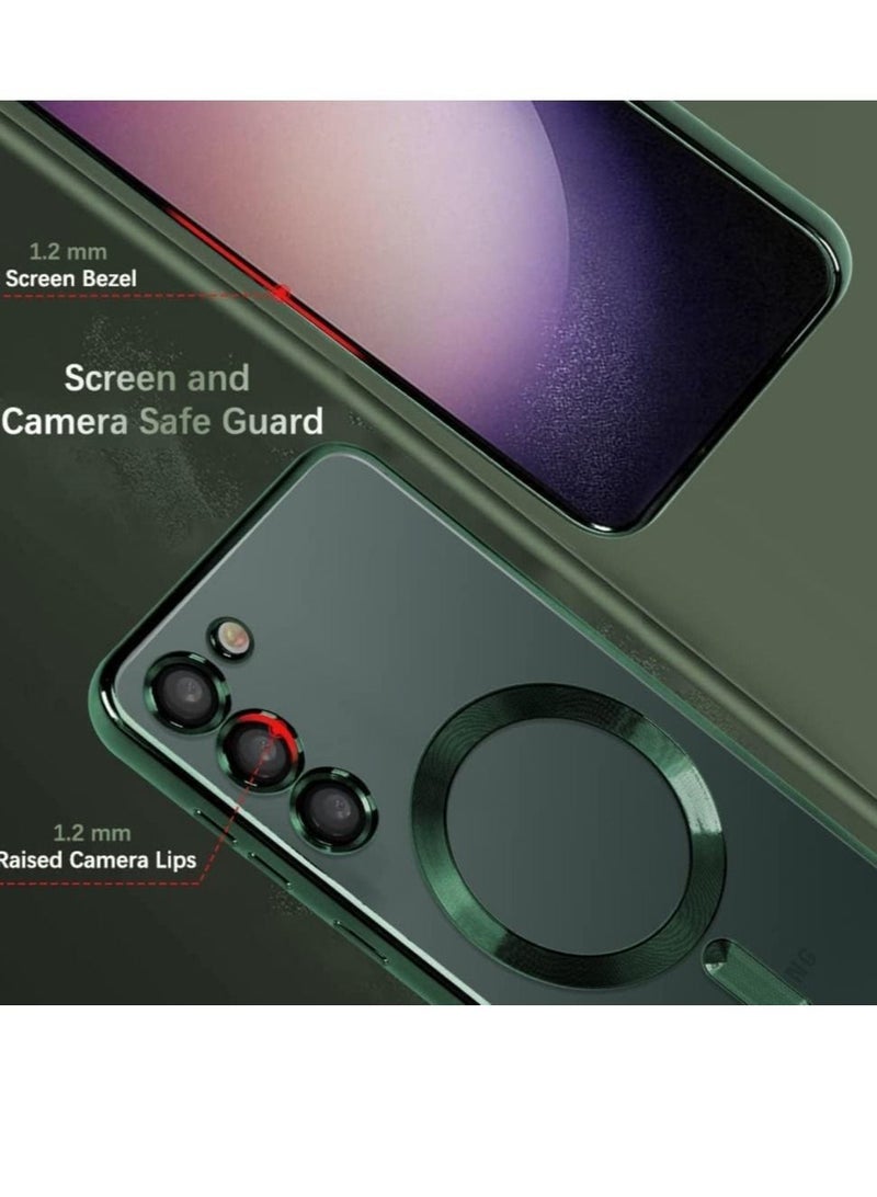 Magnetic Clear Case for Samsung Galaxy S23 Plus with Camera Lens Protector Magsafe Compatible Electroplated Soft TPU Shockproof Anti-Scratch Phone Case - Image 4