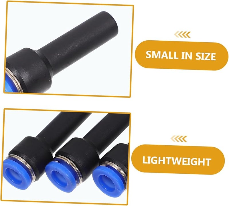 مقابس خرطوم هوائية مستقيمة من البلاستيك الأزرق للضغط والتوصيل 5 قطع للاستخدام الصناعي - Image 4