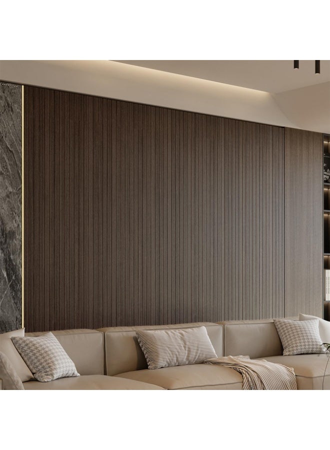 انسجام لوحة جدارية شبكية ذاتية اللصق، لوحة جدارية من شرائح PVC سهلة اللصق، 40 × 300 سم، لوحة ورق جدران سميكة ذاتية اللصق بنقشة خشب البلوط الصناعي، ألواح جدارية ثلاثية الأبعاد عازلة للصوت لتقسيم الأسقف ذات المنحنيات، مناسبة لمختلف الديكورات الداخلية. - Image 2
