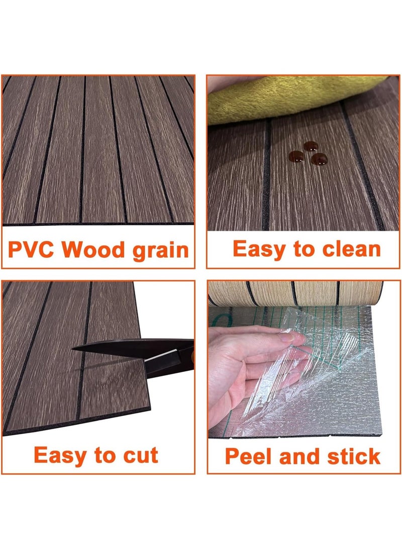 انسجام لوحة جدارية شبكية ذاتية اللصق، لوحة جدارية من شرائح PVC سهلة اللصق، 40 × 300 سم، لوحة ورق جدران سميكة ذاتية اللصق بنقشة خشب البلوط الصناعي، ألواح جدارية ثلاثية الأبعاد عازلة للصوت لتقسيم الأسقف ذات المنحنيات، مناسبة لمختلف الديكورات الداخلية. - Image 5