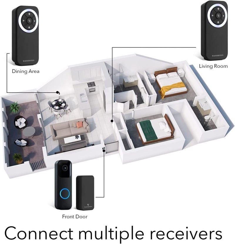 Wasserstein Doorbell Chime - Compatible with Blink Video Doorbell (1-Pack, Black) - Image 4