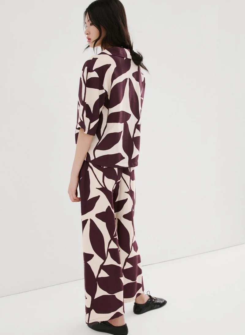 MANGO Printed short-sleeved shirt
