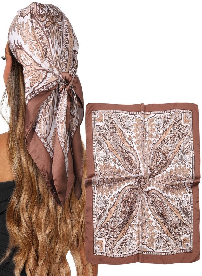 CHLINS 27.5” Square Head Scarf for Women Satin Hair Scarf Silk Neck Scarves Bandanas for Handbags Hair Wrap - Image 1