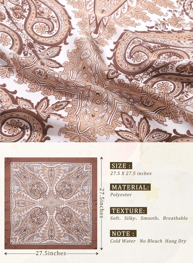 CHLINS 27.5” Square Head Scarf for Women Satin Hair Scarf Silk Neck Scarves Bandanas for Handbags Hair Wrap - Image 2