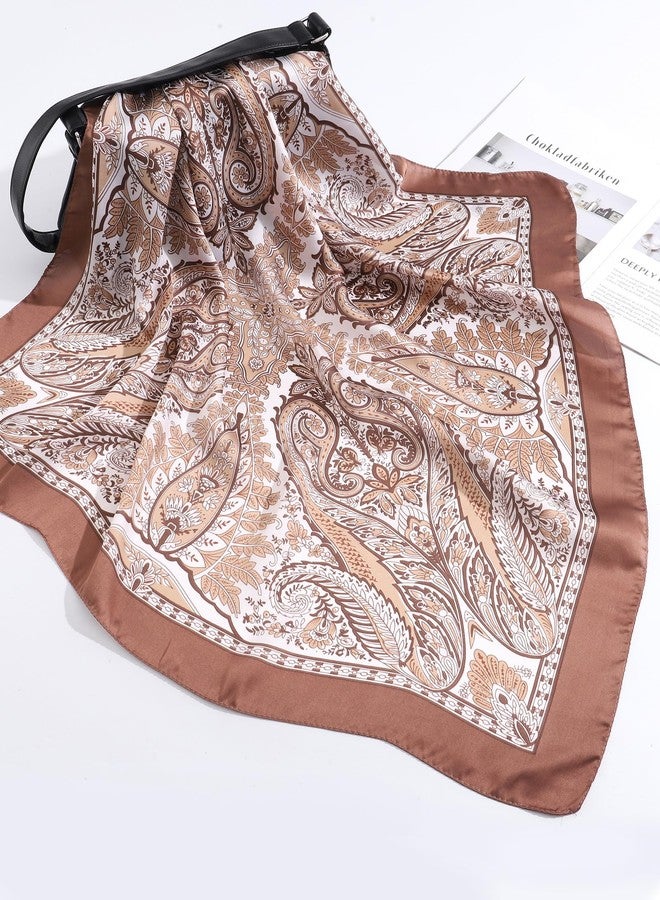 CHLINS 27.5” Square Head Scarf for Women Satin Hair Scarf Silk Neck Scarves Bandanas for Handbags Hair Wrap - Image 5