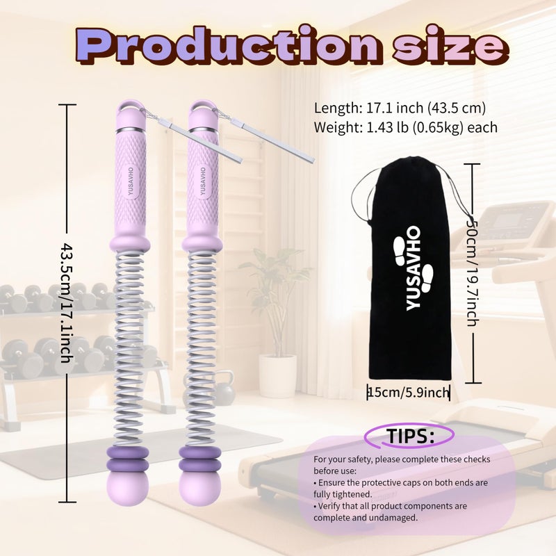 YUSAVHO Adjustable Ropeless Battle Ropes for Home Gym for Men & Women, Quiet Air Resistance Heavy Duty Cordless Battle Rope,Exercise Ropes with Variable Resistance, Strength & Low-Impact Cardio for HIIT - Image 2