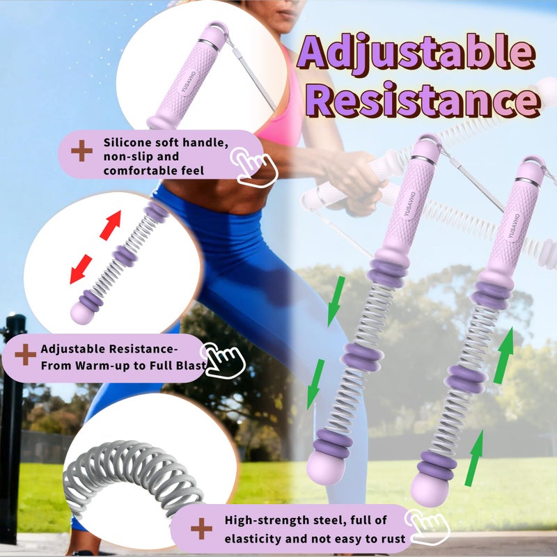 YUSAVHO Adjustable Ropeless Battle Ropes for Home Gym for Men & Women, Quiet Air Resistance Heavy Duty Cordless Battle Rope,Exercise Ropes with Variable Resistance, Strength & Low-Impact Cardio for HIIT - Image 5