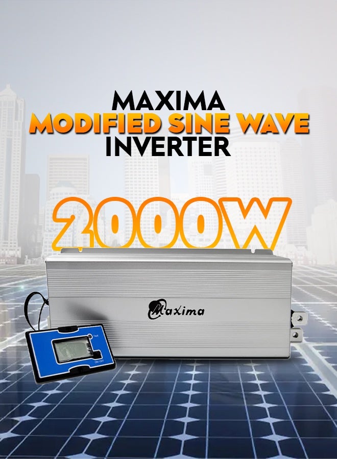 Maxima Modified Sine Wave Solar Inverter 2000W 12V DC to 230V AC – High Efficiency Power Inverter for Solar Systems, RV, Home, and Off-Grid Applications - Image 2