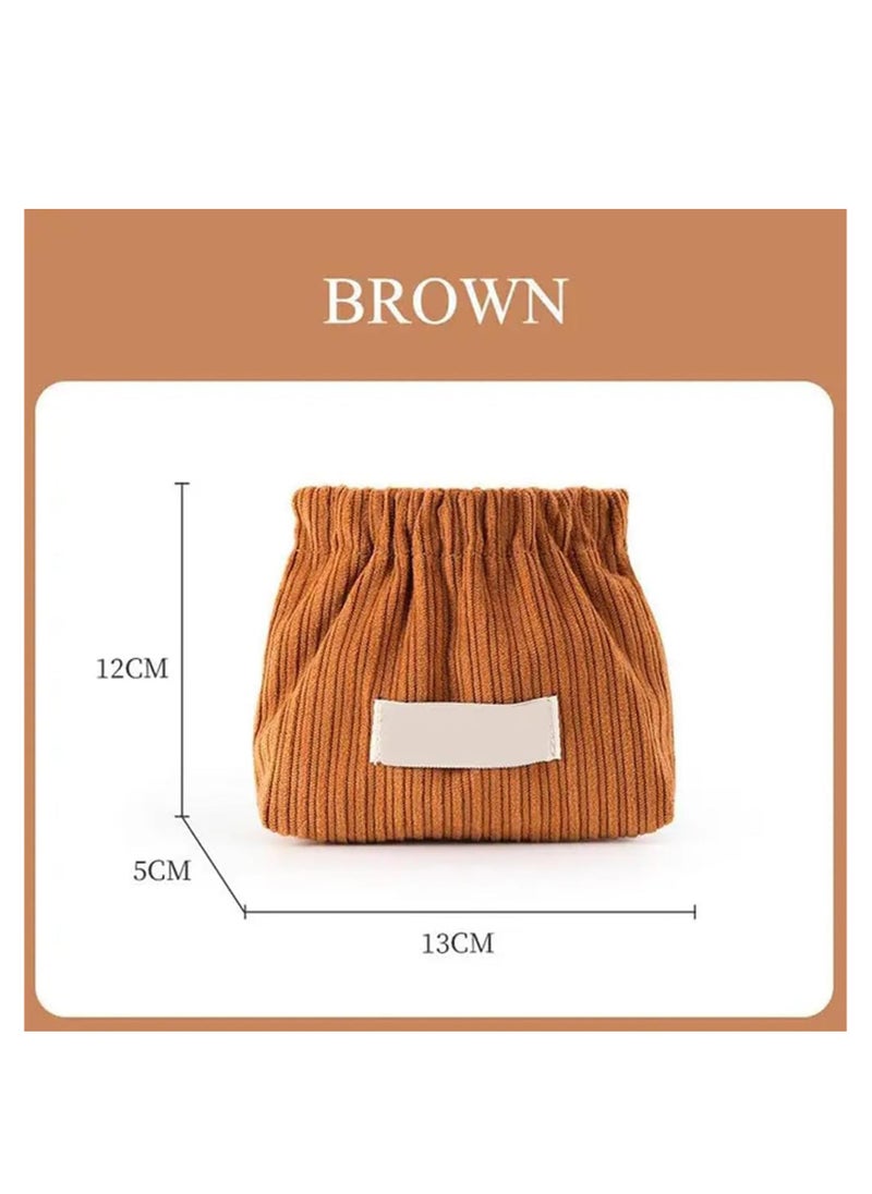KASTWAVE Corduroy Elastic Hair Tie Organizer, Portable Corduroy Elastic Storage Bag, Large Capacity Small Cute Hair Accessory Jewelry Storage Organizer(4pcs)  - Image 2