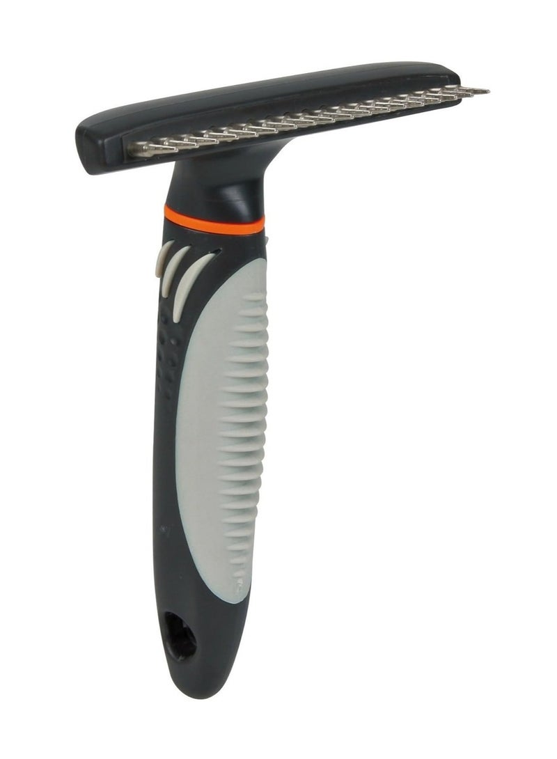 تريكسي مشط تريكسي 10 × 15 سم بأسنان مستديرة دوارة للعناية بطبقة الشعر الطويل بمقبض بلاستيكي مع قبضة مطاطية غير قابلة للانزلاق مناسب للشعر القصير والسلكي عناية خاصة بالطبقة الأساسية - Image 1