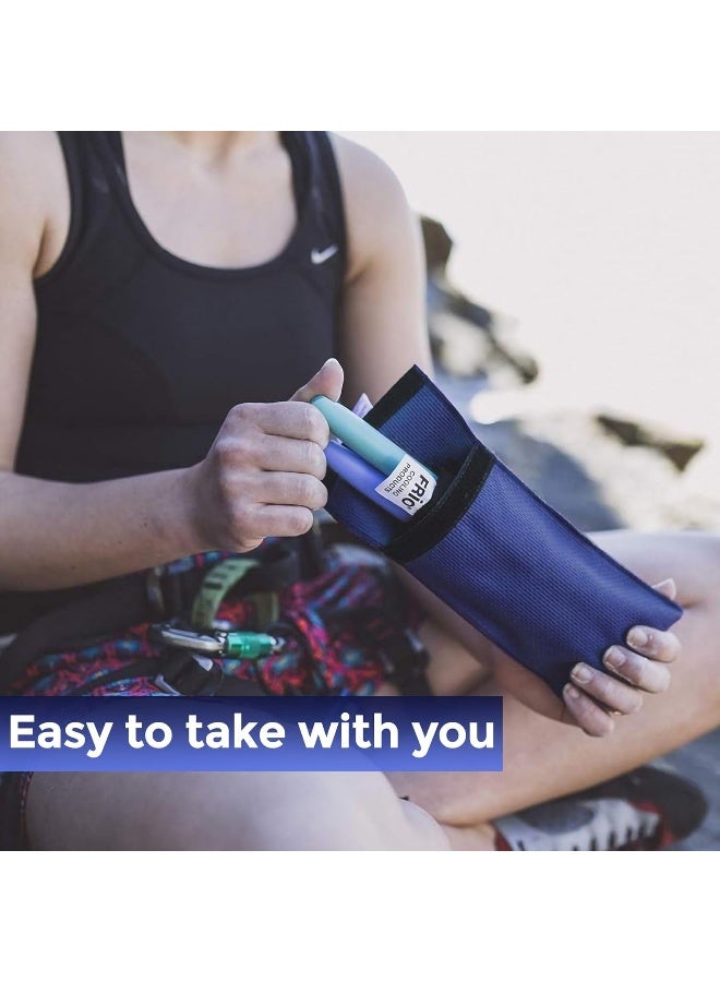 Frio محفظة سفر ثنائية لتبريد الأنسولين لمرضى السكري (ثنائية، زرقاء) - Image 4