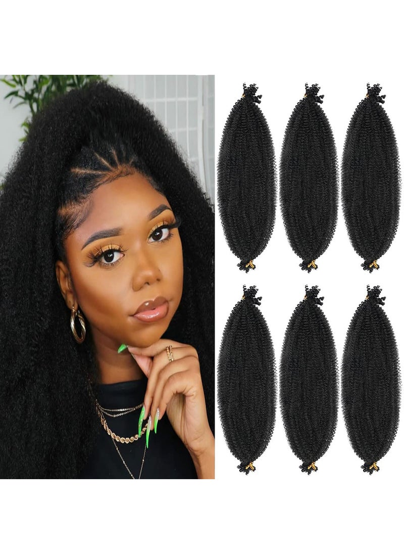 Youngther - Pre-Separated Spring Twist Hair 24 Inch Long 6 Packs Soft Afro Twist Crochet Hair with Toka for Distressed Butterfly Locs Synthetic Marley hair Twist Braids Hair Extensions For Black Women (1B#) - Image 1