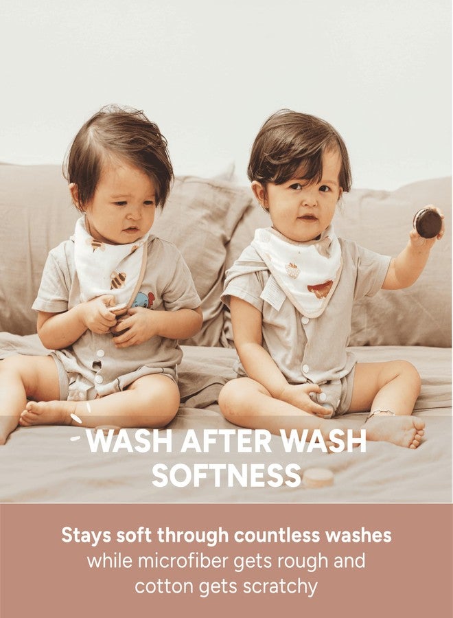 Nightingale Baby Washcloths, Rayon from Bamboo Baby Clothes Organic Wash Cloths with Cotton, Newborn Bath Essentials, Burping Cloths for Babies, Face Towels Reusable 12"x12" (Bee) - 6 Pack - Image 5