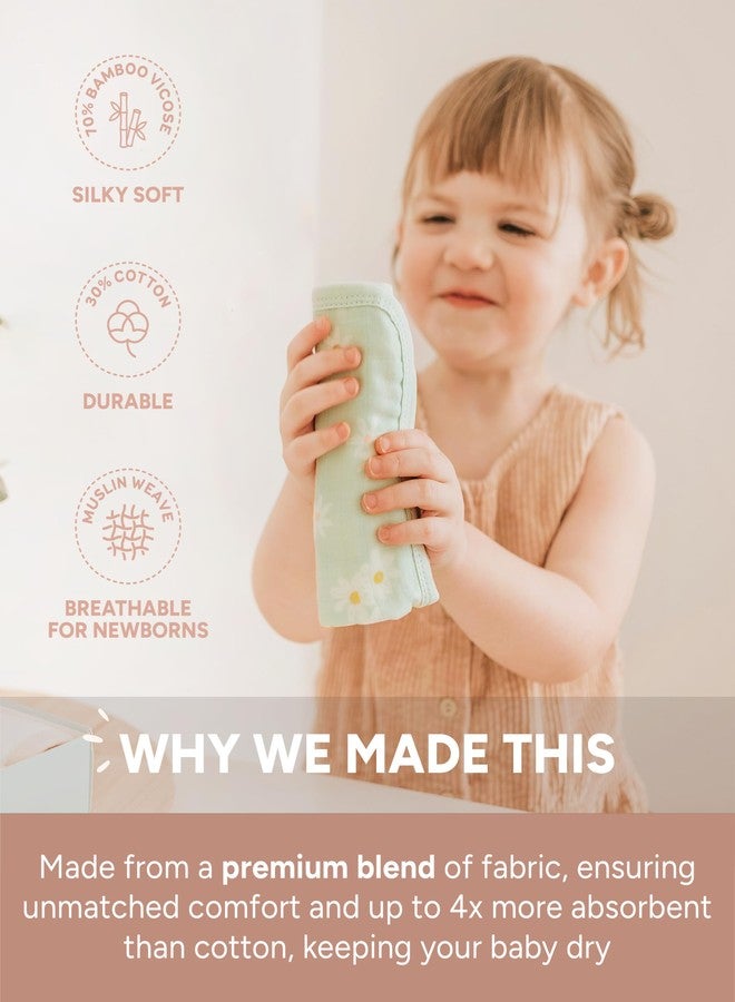 Nightingale Baby Washcloths, Rayon from Bamboo Baby Clothes Organic Wash Cloths with Cotton, Newborn Bath Essentials, Burping Cloths for Babies, Face Towels Reusable 12"x12" (Bee) - 6 Pack - Image 2