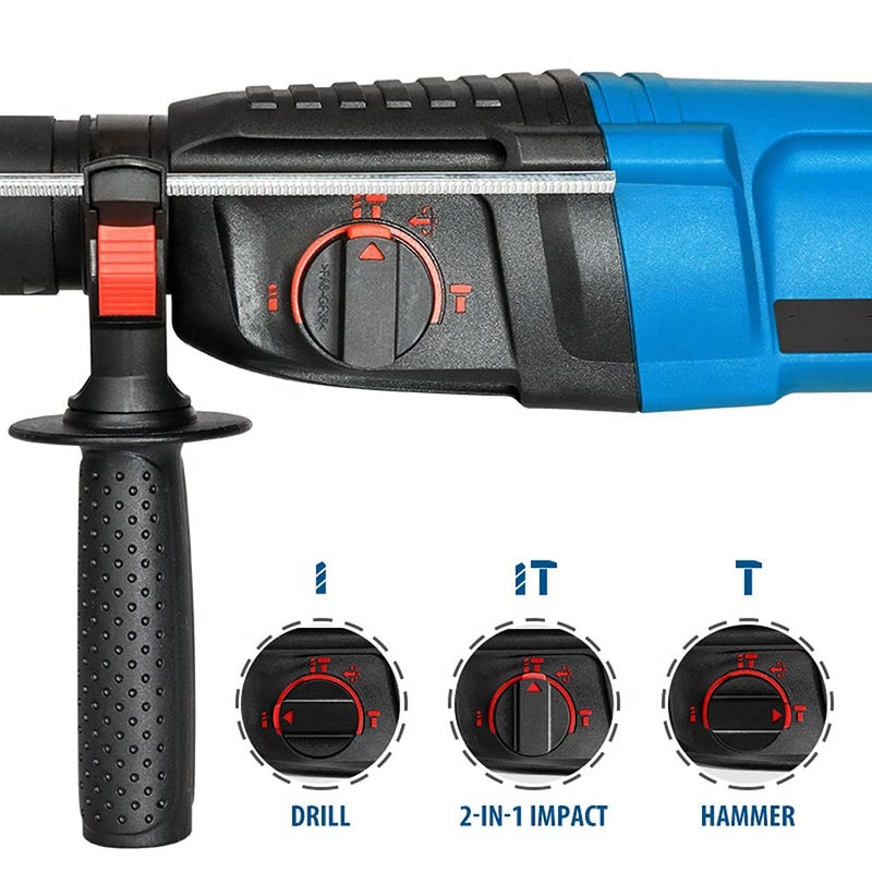 MLD 230V 26mm 3 Functions AC Electric Rotary Hammer with BMC and 5 pcs Free Accessories Impact Drill Power Electric Drill(800-900Watts,Color-Multi, Material-Plastic) - Image 3