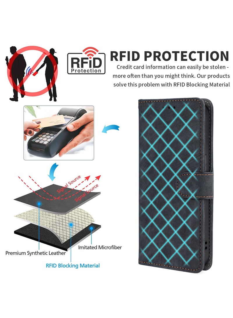 For Honor Magic 6 Pro Cover, PU Leather Magnetic Adsorption Flip Cover, RFID Nti-Theft Brush Wallet Case - Image 4