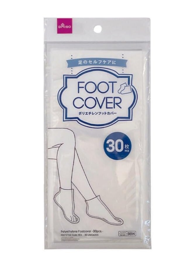 DAISO Polyethylene Foot Covers | 30 Pieces | Clear Disposable Shoe Covers