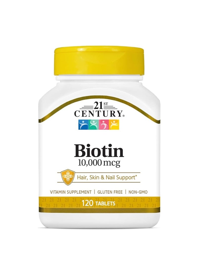 Biotin 10000 Mcg Vitamin Supplement - 120 Tablets