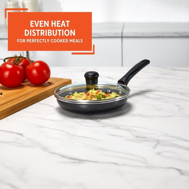 IMUSA Ceramic Nonstick Frying Pan with lid, Egg Pan, Omelet Pans, 6.3 Inch, Aluminium, Black - Image 4