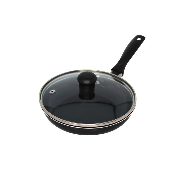 IMUSA Ceramic Nonstick Frying Pan with lid, Egg Pan, Omelet Pans, 6.3 Inch, Aluminium, Black - Image 1