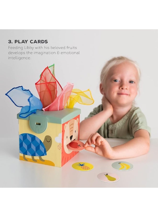 Taf Toys Taf Toys Sensory Baby Tissue Box, Object Permanence Box, Imaginary Play for Infants & Toddlers, Montessori Square Sensory Toys Colorful Pull Scarves, Play Balls & Cards Educational Preschool Learning  - Image 2