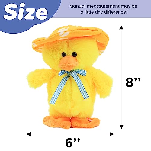 Hopearl Talking Singing Duck Toy Repeats What You Say Walking Duckling Electric Interactive Animated Toy Speaking Plush Buddy Gifts for Toddlers Yellow 8 - Image 5