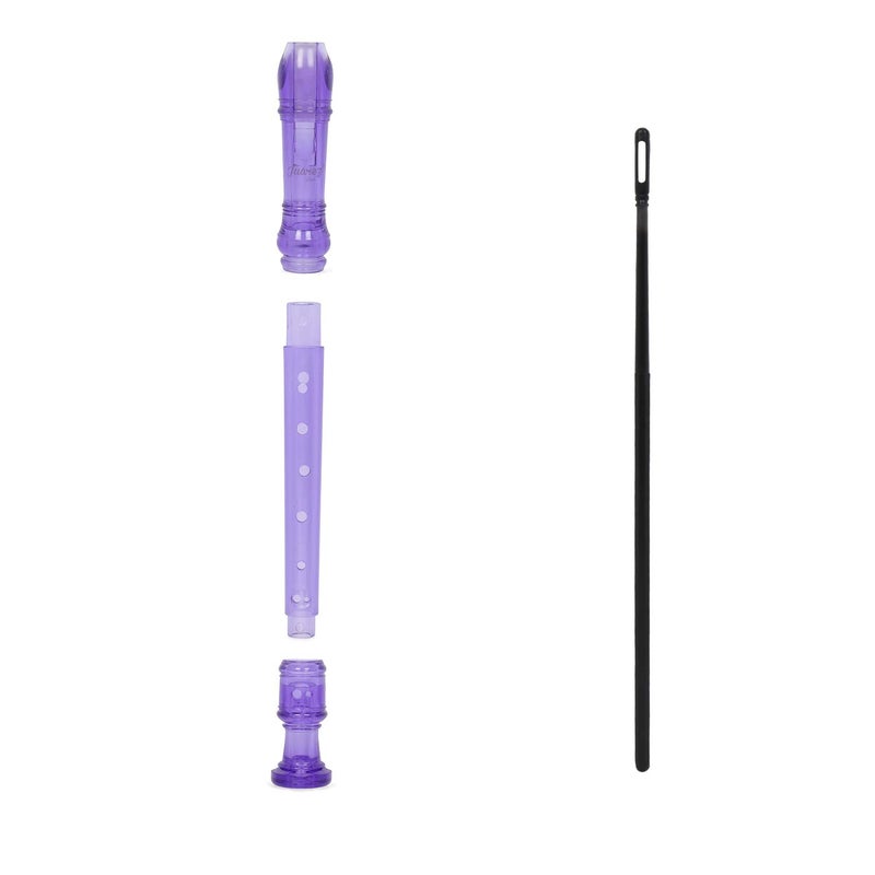 Juarez JRF100PP Claró Descant German Style 8 Holes Soprano Recorder Flute with Cleaning Rod Suitable for School Ensembles | Home Practice | Music Classes | Gift, Purple with Cleaning Rod & Case - Image 2
