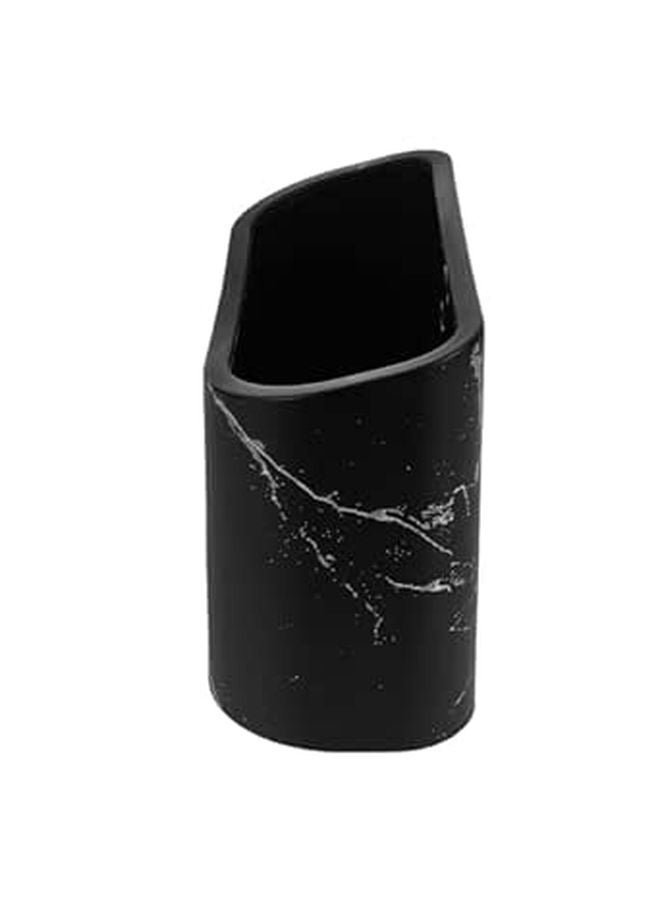 Black Marble Wall Mounted Mini Trash Can Small Bathroom Waste Basket For Office Hotel Home - Image 1