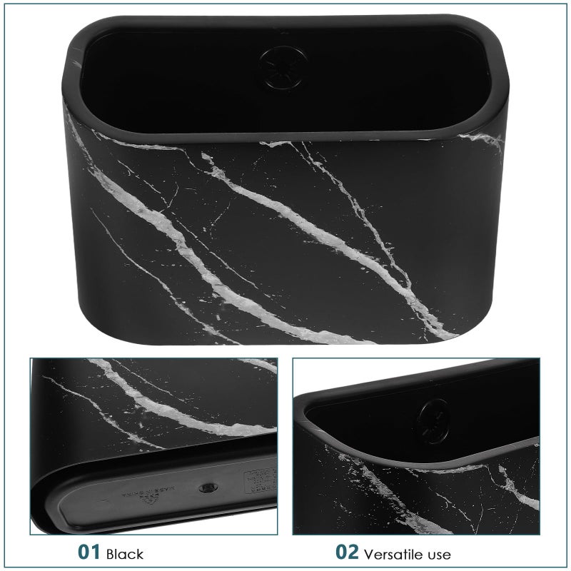 Black Marble Wall Mounted Mini Trash Can Small Bathroom Waste Basket For Office Hotel Home - Image 4