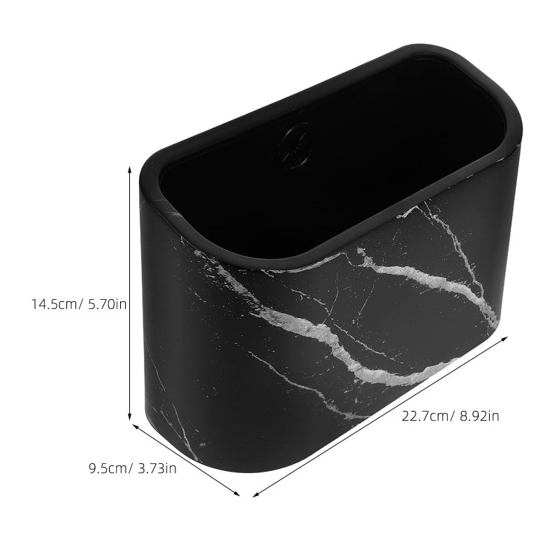 Black Marble Wall Mounted Mini Trash Can Small Bathroom Waste Basket For Office Hotel Home - Image 3