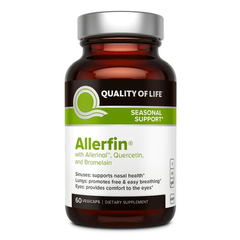 Quality of Life Quality of Life Premium Sinus Relief Supplement Helps Support Sinus Nasal Lung Seasonal Allergy Relief Includes Bromelain Quercetin Stinging Nettle Allerinol 60 Vegetable Capsules