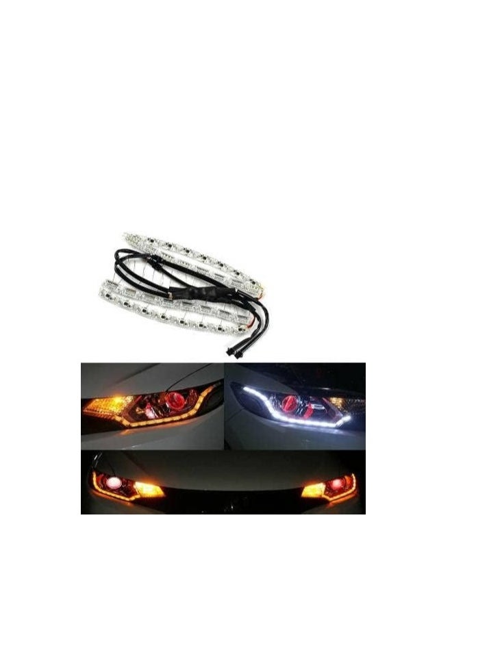 Generic 2x16 LED Car Strip Crystal Style DRL Daytime Running Turn Signal Moving Indicators Light for Automotive Retrofit Led Tube light  - Image 1