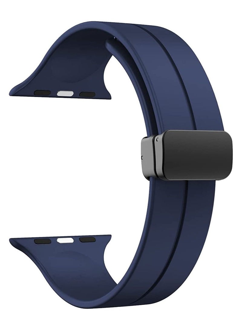 Soft Silicone Watch Band with Magnetic Buckle Sport Watch Strap for Apple Watch Ultra 49mm/46mm/45mm/44mm/42mm Compatible with iWatch Ultra 3/2/1 Series 11/10/9/8/7/6/5/4/3/2/1/SE - Image 2