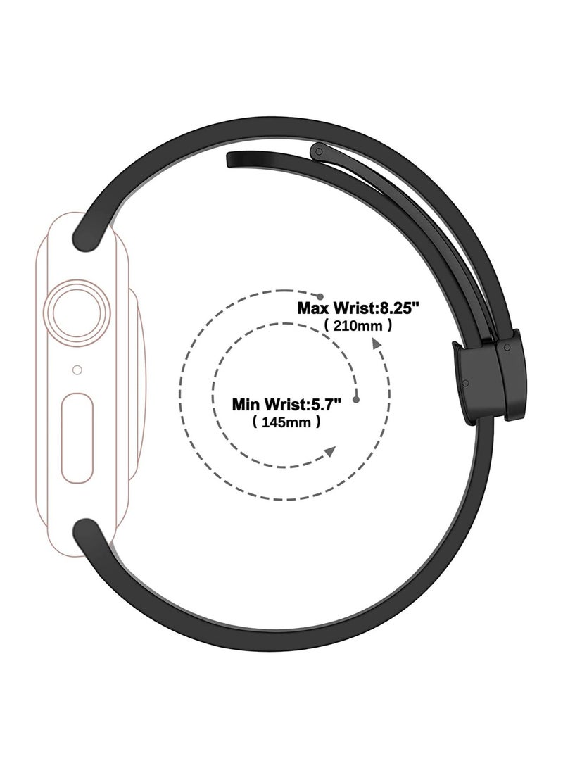 Soft Silicone Watch Band with Magnetic Buckle Sport Watch Strap for Apple Watch Ultra 49mm/46mm/45mm/44mm/42mm Compatible with iWatch Ultra 3/2/1 Series 11/10/9/8/7/6/5/4/3/2/1/SE - Image 5