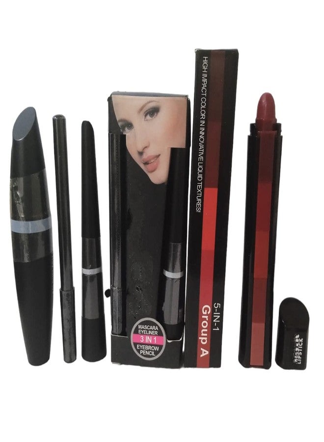 LOVE BITE Eyeliner, Mascara With Eye Brow Pencil 3 IN 1, and 5 in 1 Matte Lipstick KITS - Image 2
