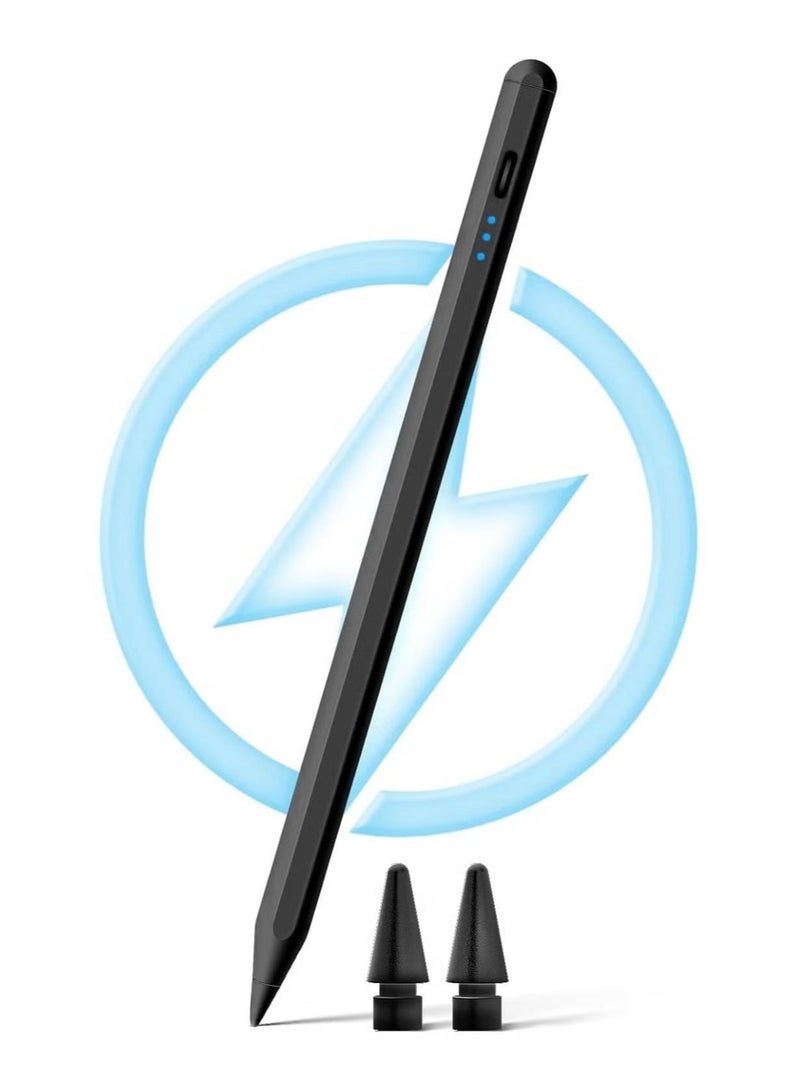ELTRAZONE ELTRAZONE Stylus Pen for iPad 9th & 10th Generation | iPad Pencil 2nd Generation | Fast Charging Active Pencil Compatible with 2018-2024 Apple iPads | iPad Pro 11"/12.9"/M4, iPad Air 3/4/5/M2, iPad Mini 5/6 - Black