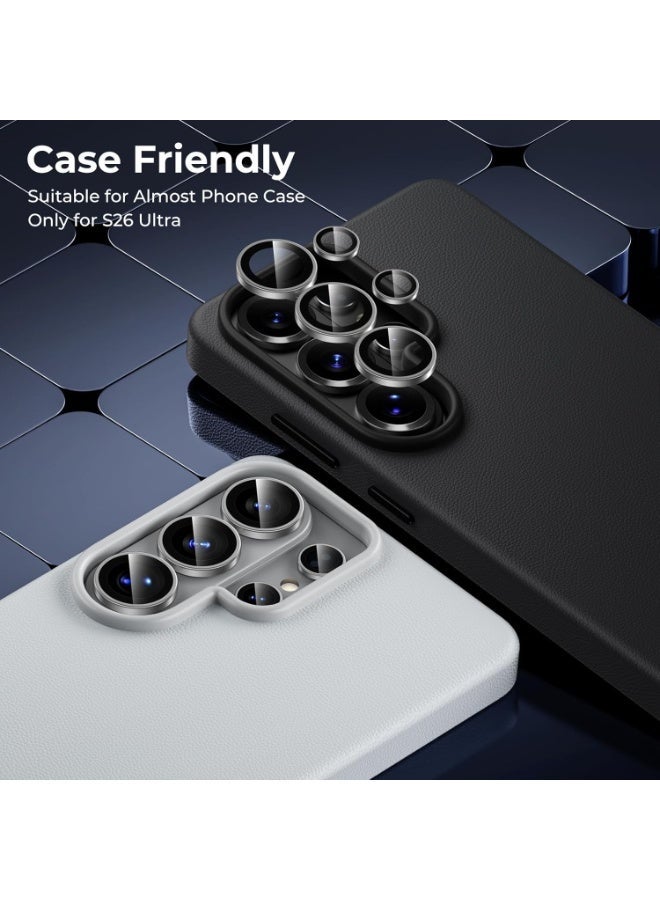 for Samsung Galaxy S26 Ultra Camera Lens Protector, Individual Lens Protectors, Anti-Scratch 9H Tempered Glass with Aluminum Ring for S26 Ultra, Easy Installation for Samsung Galaxy S26 Ultra - Image 4
