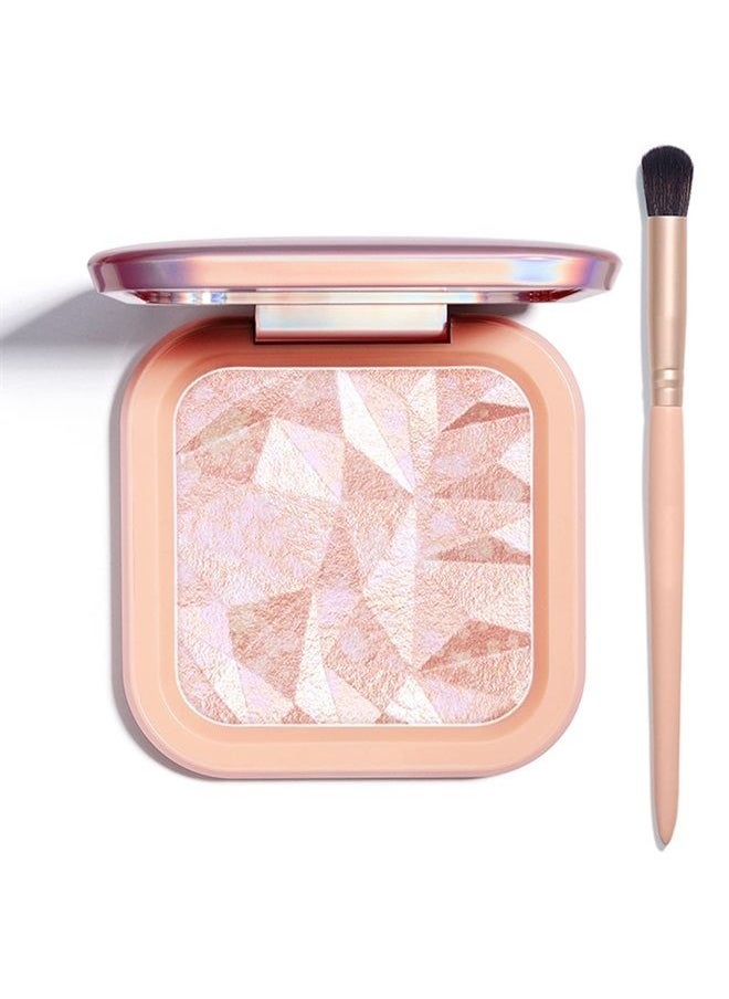LSxia Highlighter Makeup Palette Shimmer Contour Palette Powder for Brighten Face Contour Gold Cheek Highlight Makeup, Long Lasting Highlighter Powder with Mirror for Illuminator Makeup (PINK GOLD)  - Image 1