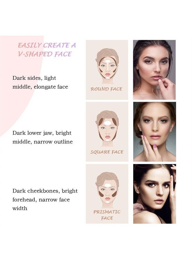 LSxia Highlighter Makeup Palette Shimmer Contour Palette Powder for Brighten Face Contour Gold Cheek Highlight Makeup, Long Lasting Highlighter Powder with Mirror for Illuminator Makeup (PINK GOLD)  - Image 3