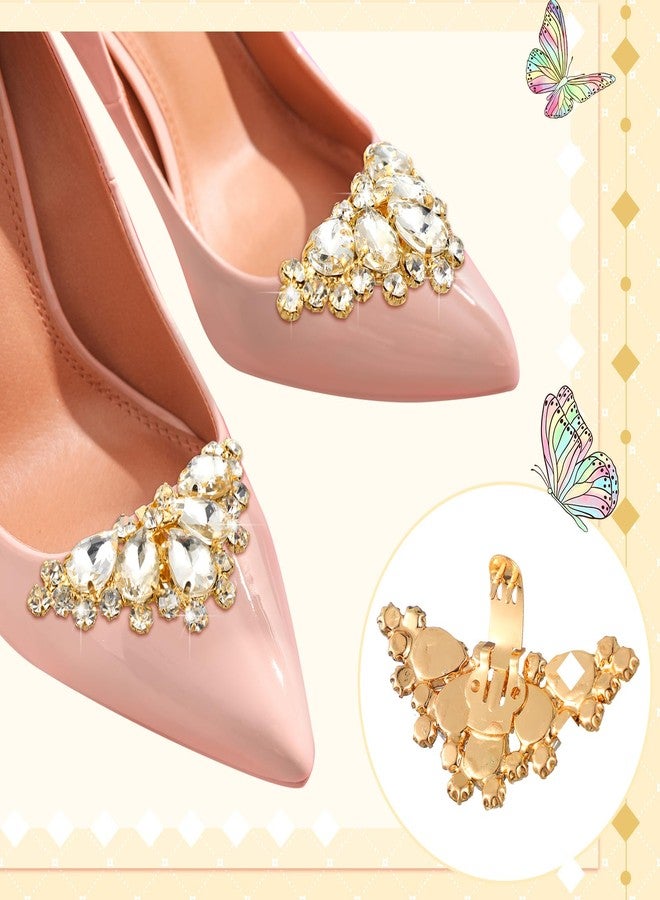 XunYee 12 Pcs Rhinestone Bow Shoe Clips Buckle Decorative Bow Clips for Shoes Elegant Removable Shoe Charms for Women, 6 Style, Rhinestone, Rhinestone - Image 3
