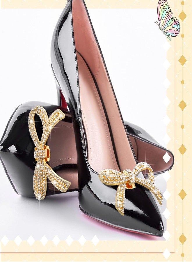 XunYee 12 Pcs Rhinestone Bow Shoe Clips Buckle Decorative Bow Clips for Shoes Elegant Removable Shoe Charms for Women, 6 Style, Rhinestone, Rhinestone - Image 4