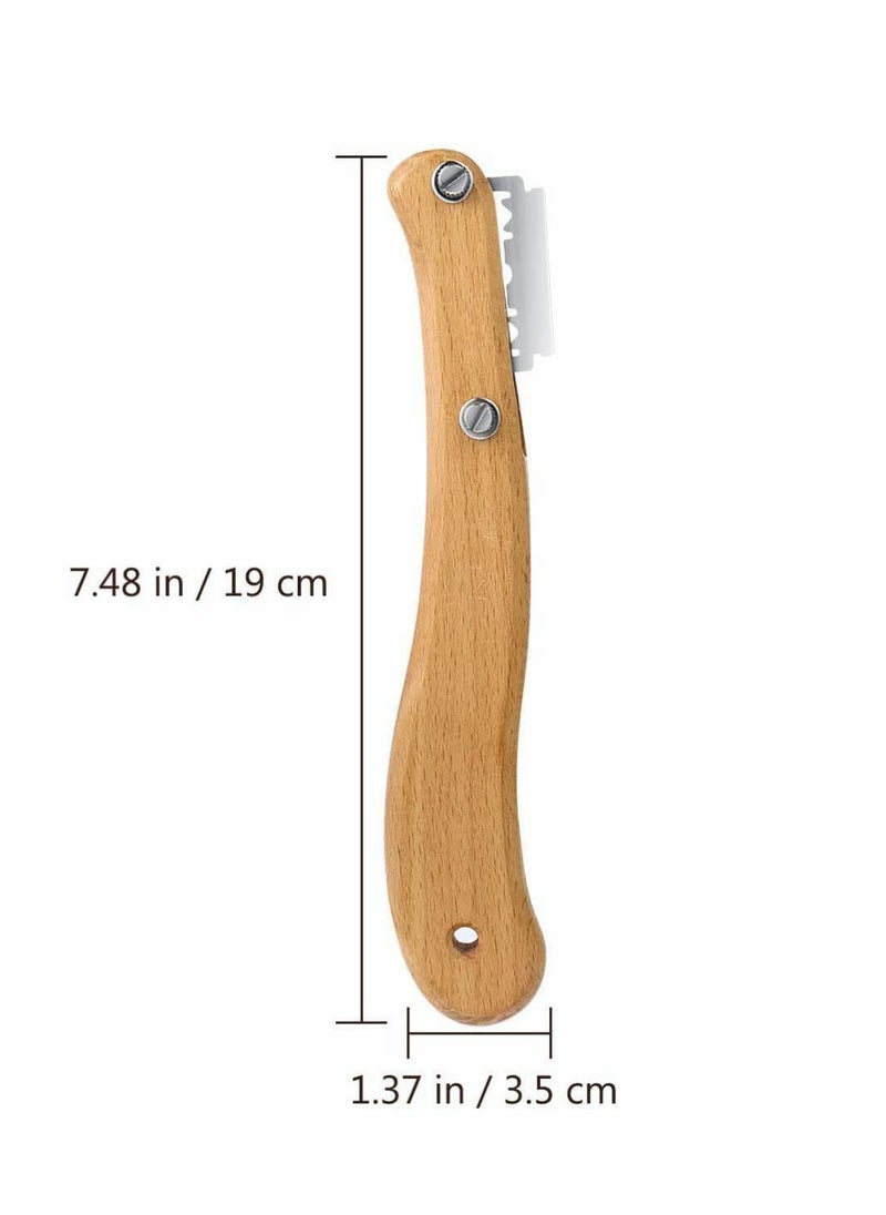 KASTWAVE - Bread Slashing Tool, Dough Scoring Lame with Wood Handle Bread Bakers Cutter Dough Making Razor with 5 Blades for Bread Baking DIY Dough Making Razor Bread Bakeware Kitchen Cake Dessert Shop - Image 1