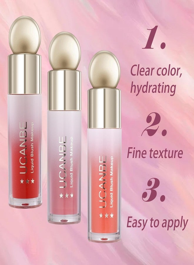 UCANBEMAKEUP UCANBE 3 PCS Liquid Blush Makeup Kit, Soft Cream Face Blush for Cheeks, Dewy Cheek Tint, Easy to Blend & Light Weight Face Blushes for Women Girls(02) - Image 3