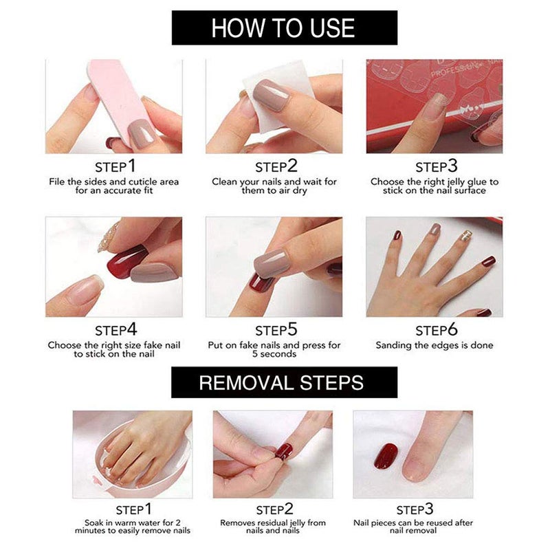 YoYoee Nude Press On Nails Coffin Long Fake Nails Acrylic Gradient False Nails Marble Full Cover Stick On Nails for Women and Girls (24 PCS) - Image 5