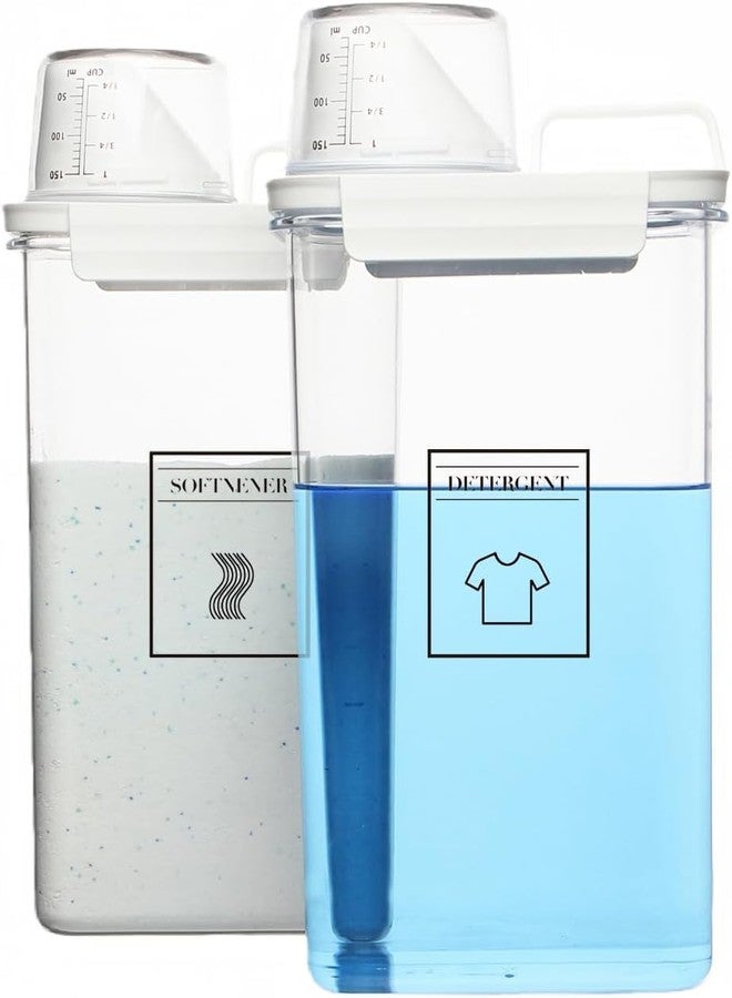 SHIELD PLUS Laundry Detergent Dispenser for Laundry Room,70oz Fabric Softener Dispenser,Liquid Laundry Detergent Container,Laundry Detergent Organizer for Laundry Room Organization (2 Pcs) - Image 1