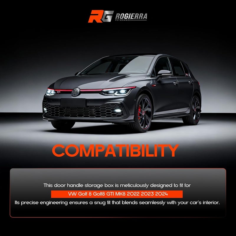 Rogierra VW Golf 8 GTI MK8 Front Door Storage Box Organizer - Image 2