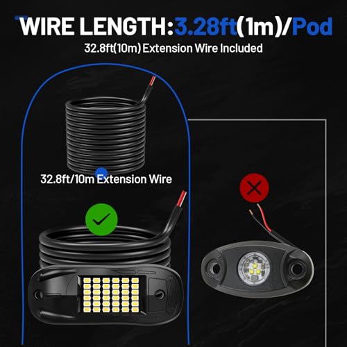 icicar 25 Pods 6500k White Rock Lights, IP68 Waterproof 36 LEDs SMD Chips Underglow Kit for Truck Pickup SUV UTV ATV RZR Car Boats - Image 4